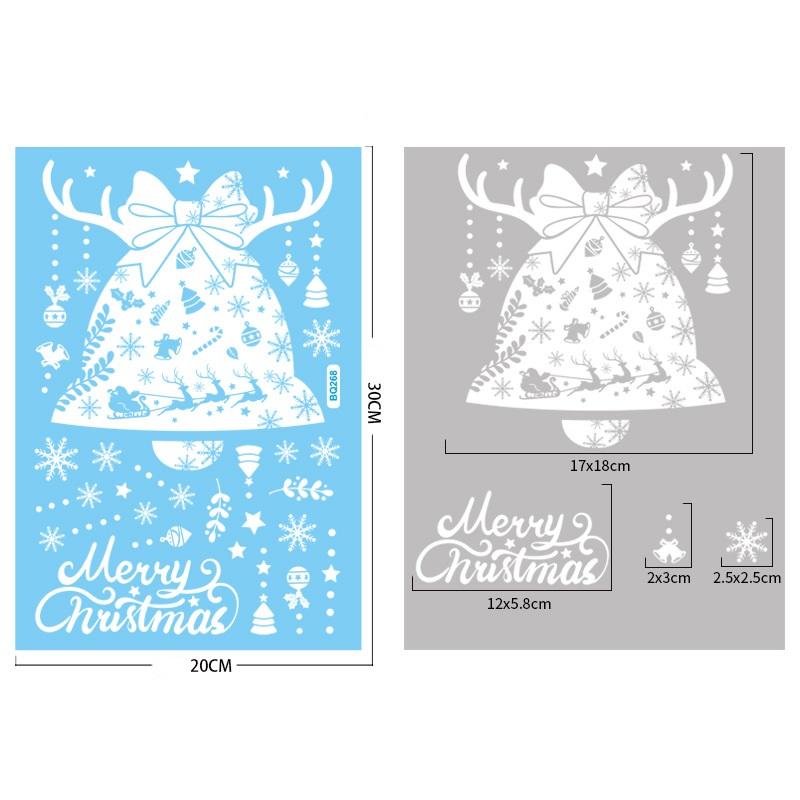 Рождественская наклейка на зеркало Санта-Клаус Снеговик Олень Декоративная стеклянная электростатическая наклейка Веселый рождественский декор для дома