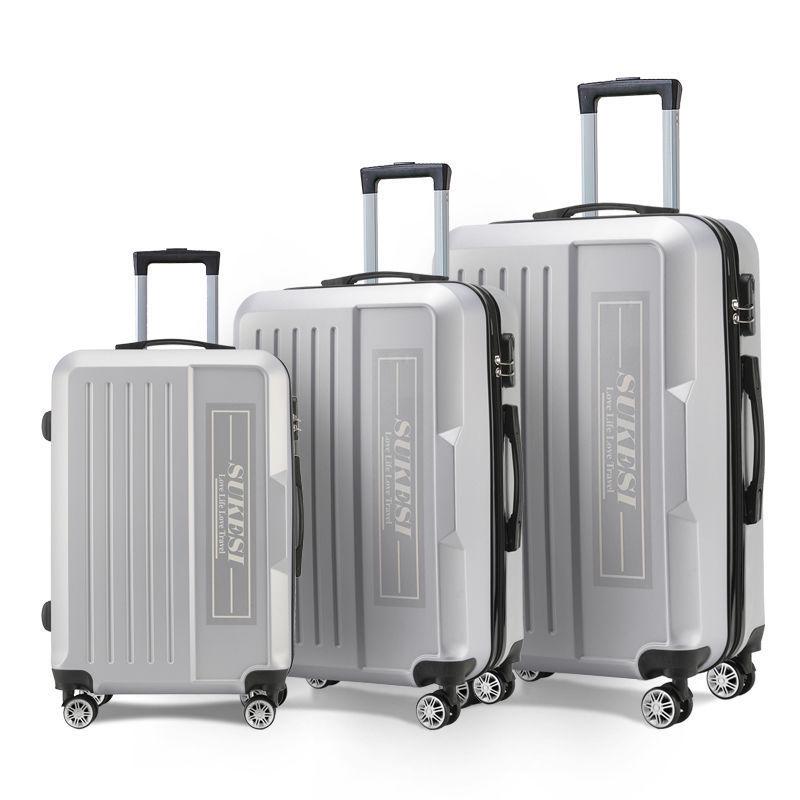 Sturdy and Durable Three-Piece Luggage Set with Anti-Collision Corners: 20, 24, 28 Inch Sizes