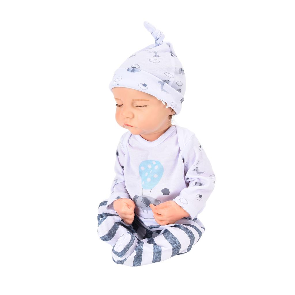 18inch Cute Lifelike Baby Boy Doll Short Hair High Simulation Vinyl Doll with Magnetic Pacifier
