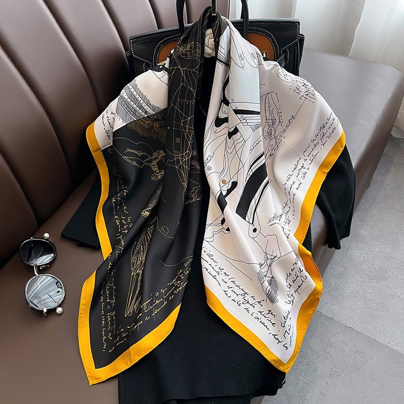 New Silk Scarf Spring and Autumn Summer Fashionable Scarf Versatile Professional Scarf