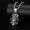 Vintage Viking Samurai Helmet Skull Personal-style Necklace Pendant Men's Punk Overbearing Holiday Party Gift Accessories
