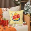 Еда b-Бургер Кинг Наволочка Противопылевой клещ Подушка Невидимая молния шелковистый короткий плюш Чехол для подушки дивана