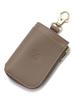 Key Case Leather Genuine Leather Cowhide Unisex Zip Type Gray [IL BISONTE] Women's Men's