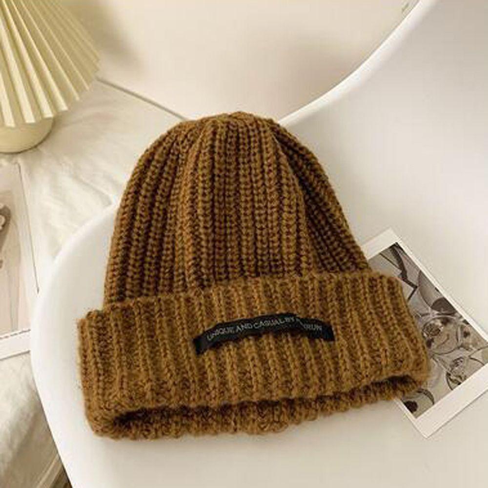 Letter Simple Skullies однотонная шерстяная холодная шапка модная зимняя теплая шапка женская/мужская