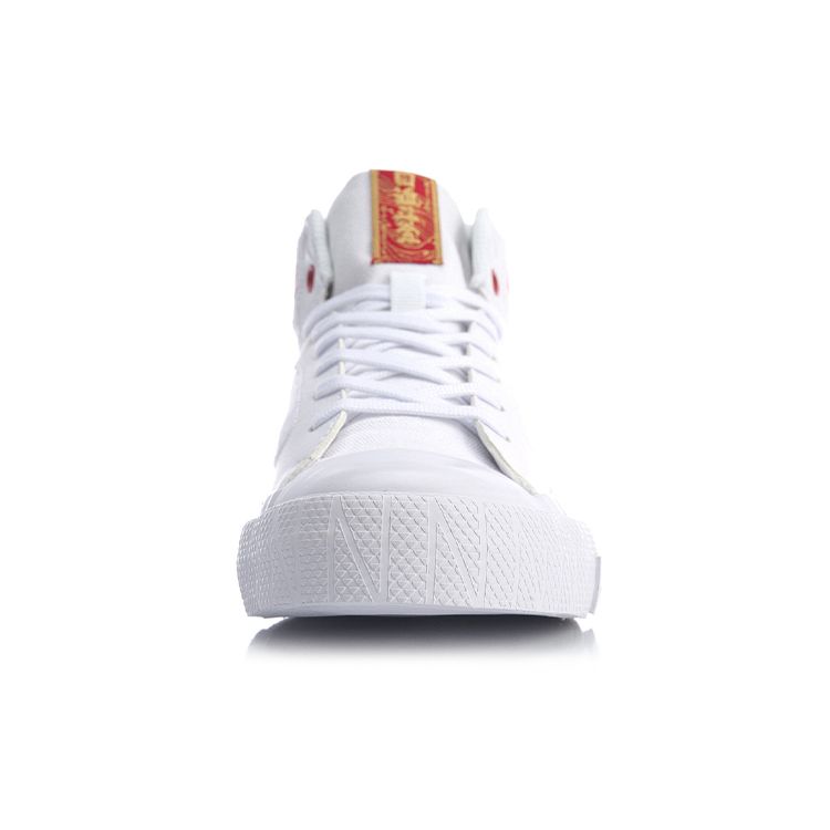 Li-Ning Легкие высокие женские кроссовки для скейтбординга, белые, красные AGCQ026-5
