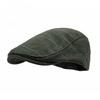 British Style Plaid Flat Cap for Men Women Autumn Winter Warm Woolen Beret Hat Retro Newsboy Cap Middle-aged Elderly Casual Duckbill Hat