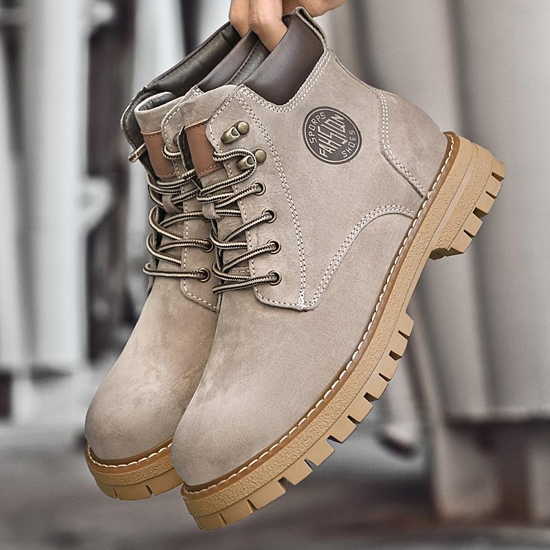 Высококачественные мужские удобные теплые высокие ботинки на шнуровке для осени/зимы, классические мужские износостойкие рабочие ботинки на толстой подошве