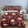 Santa Snowman Candy Pattern Bedding Duvet Cover Set Duvet Cover Pillowcases  (1*Duvet Cover 2*Pillowcases, without duvet insert)