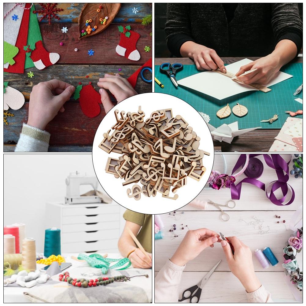 100 Pcs Wooden Music Note Mixed Decorative 2cm Note Clip for Decoration Accessory CDN