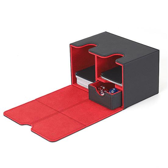 Чехол для колоды магнитных карт, многофункциональный чехол из искусственной кожи TCG, держатель для торговых игровых карт, органайзер, большая вместительная коробка для хранения спортивных игральных карт