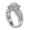 Lindon Classic 925 Sterling Silver Zircon Ring Ladies Jewelry Wedding Promise Party Gift