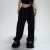 Women Sport Pants Loose Fit Solid Color Versatile Leisure Pants Elastic Waist