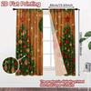2pcs, 2D FLAT PRINTING Curtains (Without Rod) Festive Wonderland(2) Holiday Printed Curtains Semi-Sheer Curtains Outdoor