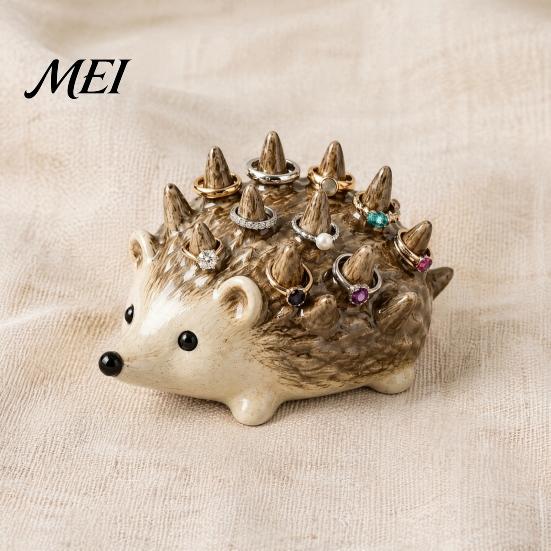 Resin Jewelry Organizer Hedgehog Ring Holder, Cute for Rings, Waterproof Animal Compact Ornament Storage Vanity Dresser Bathroom, Gift Women