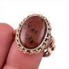 Natural Mahogany Obsidian Gemstone 925 Sterling Silver Two Tone Ring Size 9 K3f40