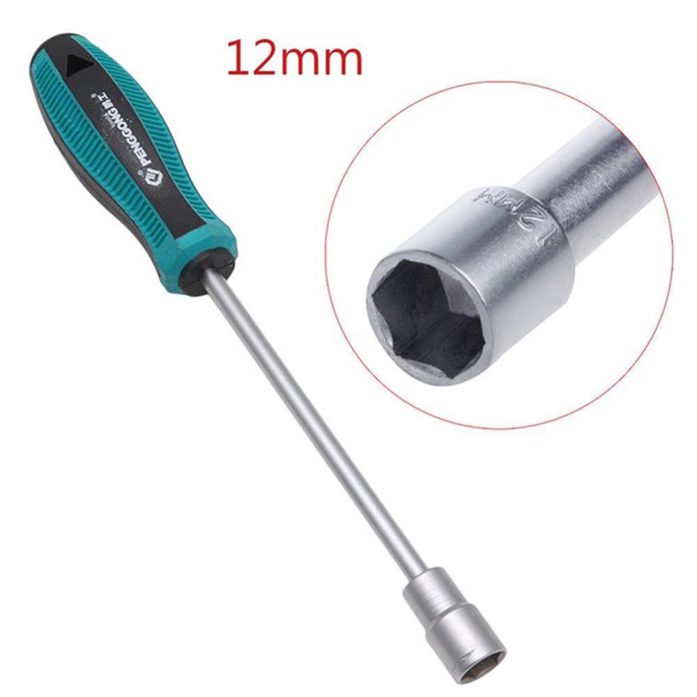 Metal Anti-slip Handle Hex Nut Key Wrench Nutdriver Socket Driver Screwdriver