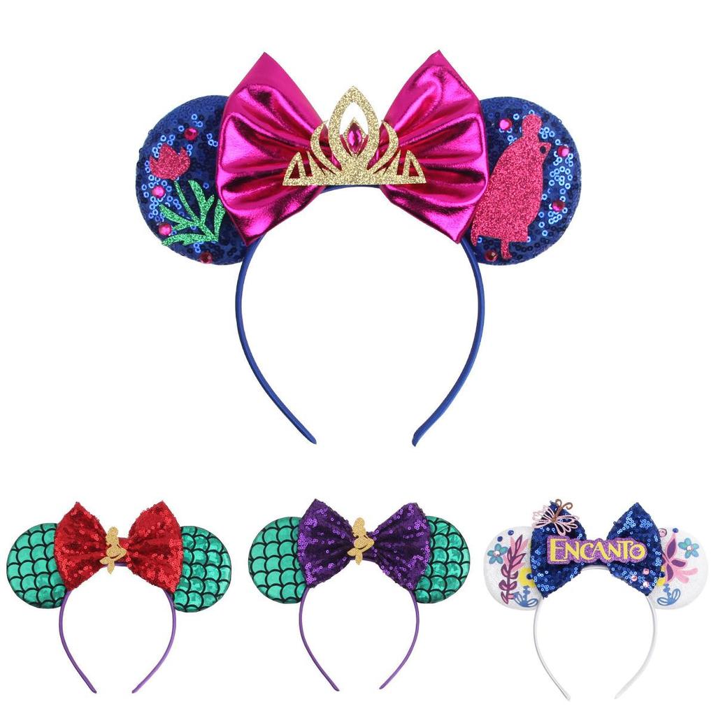 Blingy Minnie Mouse Headbands With Sparkling Glitter For Girls