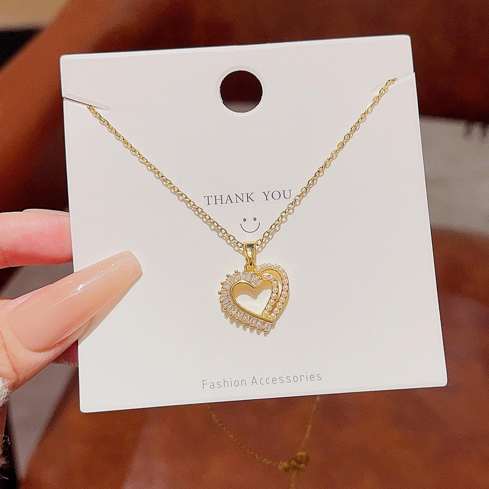 Горячие аксессуары темперамент роскошь ключичная цепочка дизайн чувство ниша кулон мода личность двойной рыбий хвост ожерелье ювелирные изделия женщина