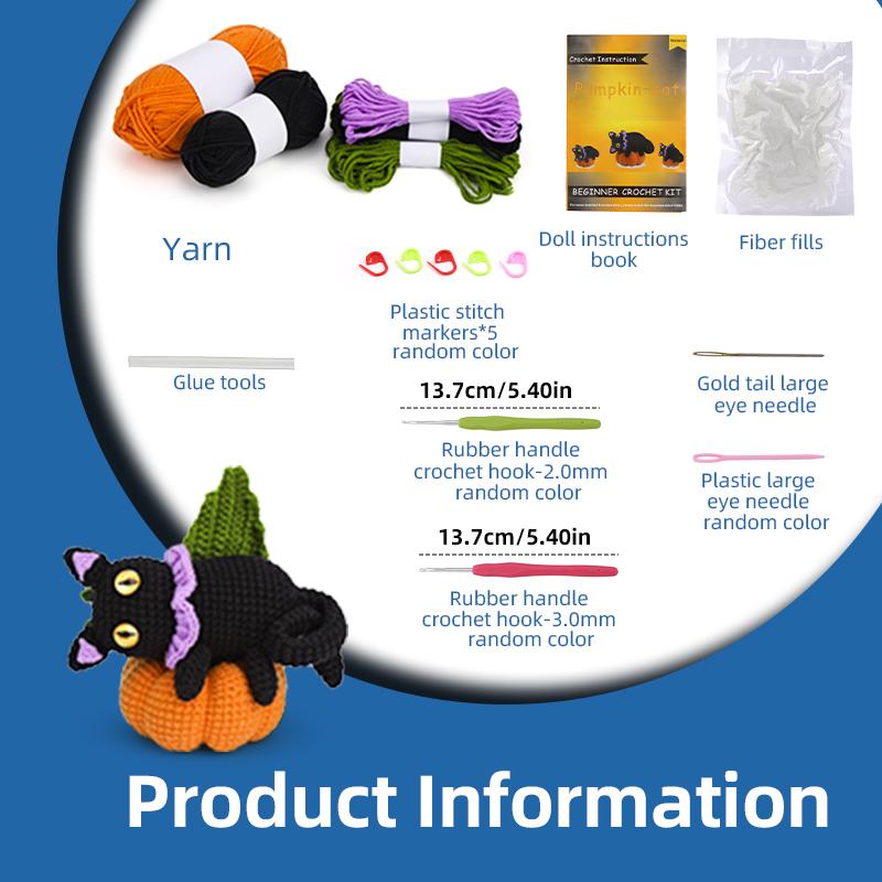 Набор для вязания крючком «Волшебная тыквенная кошка» от Fenrry для начинающих. Наборы для вязания животных с инструкциями и пошаговыми видеоуроками.