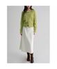 Corduroy Belted Long Skirt Ivory