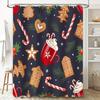 Festive Christmas Decorations Shower Curtain Winter Wonderland Pattern Waterproof Bathroom Liner for Bathrooms Kids Bathrooms Mu