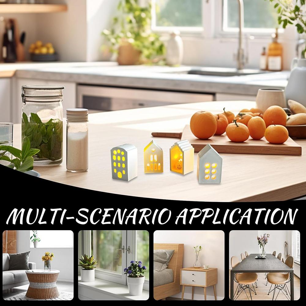 1 Set Houses Casting Silicone Candle Moulds For Christmas