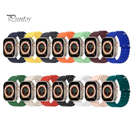38/40/41 мм 42/44/45 мм ремешок для часов с двойной пряжкой водонепроницаемый сменный силиконовый ремешок для умных часов с защитой от пота для Apple Watch Ultra/Watch 8