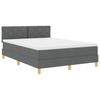 LED Box Spring Bed with Headboard Dark Grey 140 x 200 cm Fabric