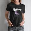 Sweet Women's Short Sleeve T Shirt“Academy Miss My Heart” Bag & Heart Print for a Nostalgic Summer