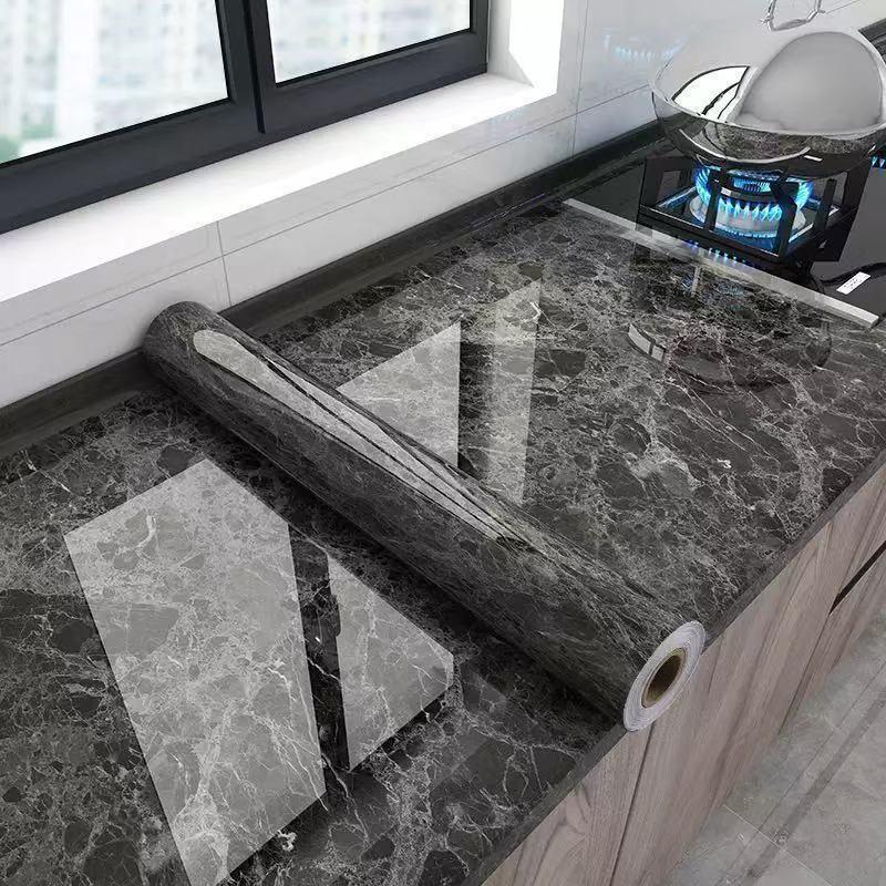 Self Adhesive Marble Contact Paper Waterproof Oil Proof Easy Clean For Kitchen Home Countertop