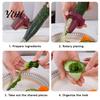 Stainless Steel Vegetable Ribbon Maker 2Pcs Flower Cutter Tool, Manual Spiral Slicer for Carrot Cucumber Radish, Decorative Lunch Boxes Blade