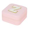 1PC Personalized Portable Jewelry Box for Women Girls Jewelry Case Small Jewelry Storage Pink Initial Letter