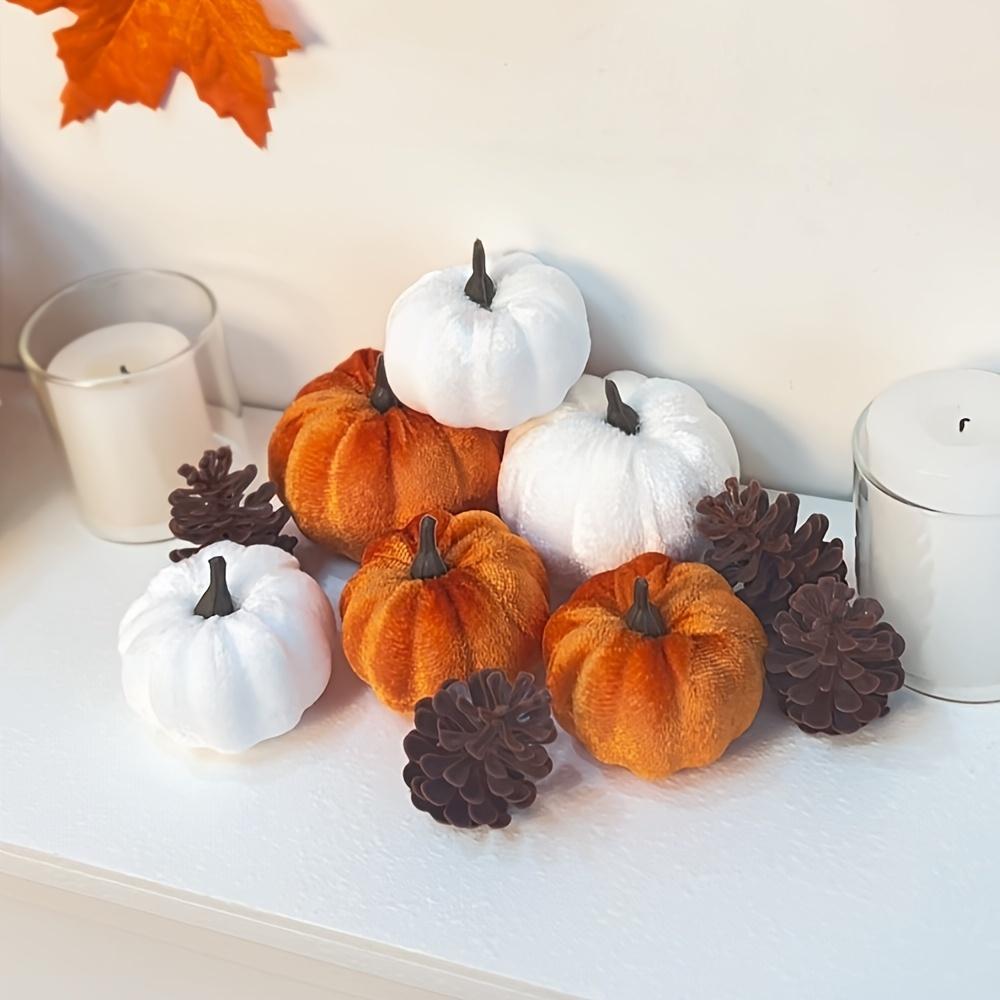 10Pcs, Mixed Sizes Artificial Pumpkins And Realistic Pinecones, Basket Fillers, Autumn Wedding Centerpieces, Home Decor, Autumn Decorations,