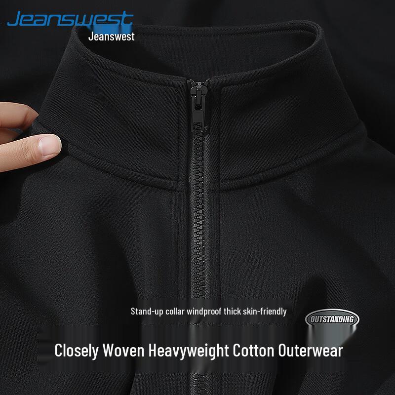Мужская весенняя куртка Jeanswest 2025 с воротником-стойкой, на молнии, из хлопка-смеси