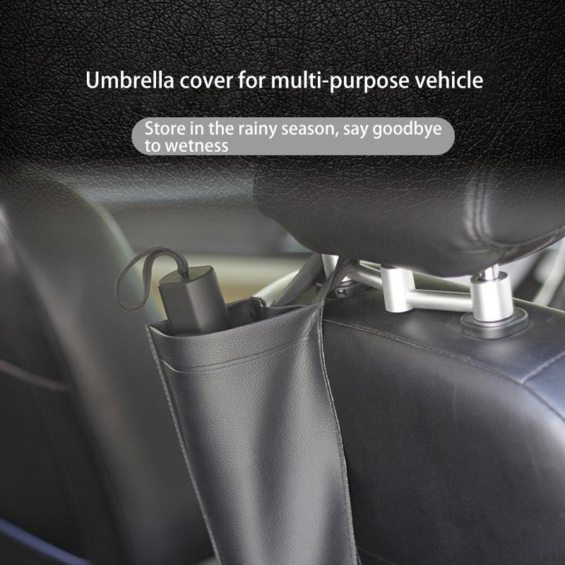 Сумка для хранения автомобильного зонта, держатель из синтетической кожи, водонепроницаемая, для спинки автомобильного сиденья, аксессуары для уборки автомобиля, экономия места