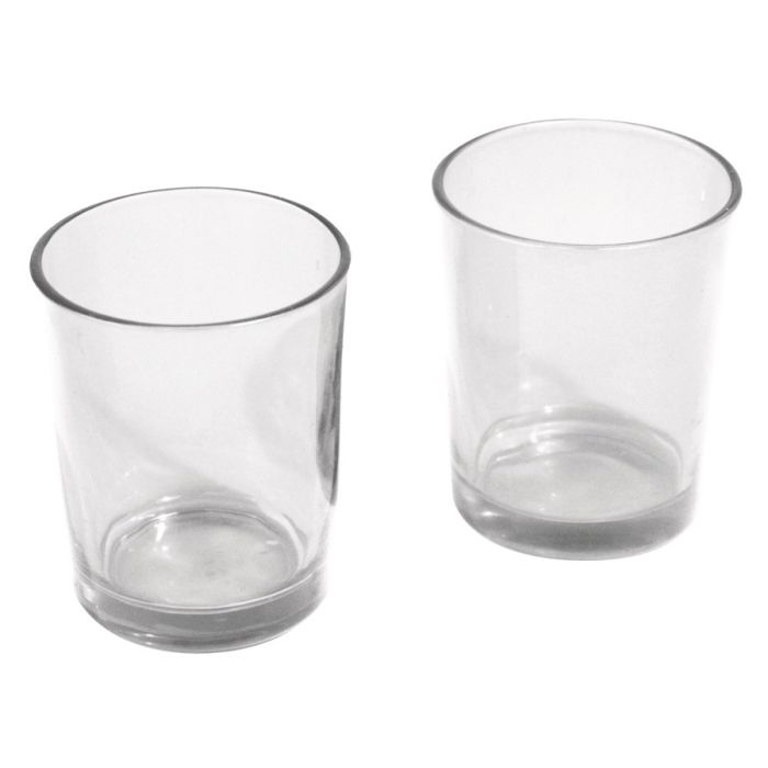 Verre pour bougie chauffe - plat, 5 cm ø, cristal, hauteur 6,5 cm