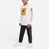 Nike Logo Print Round Neck Long Sleeve T-Shirt Kids Tops White DJ6649-100