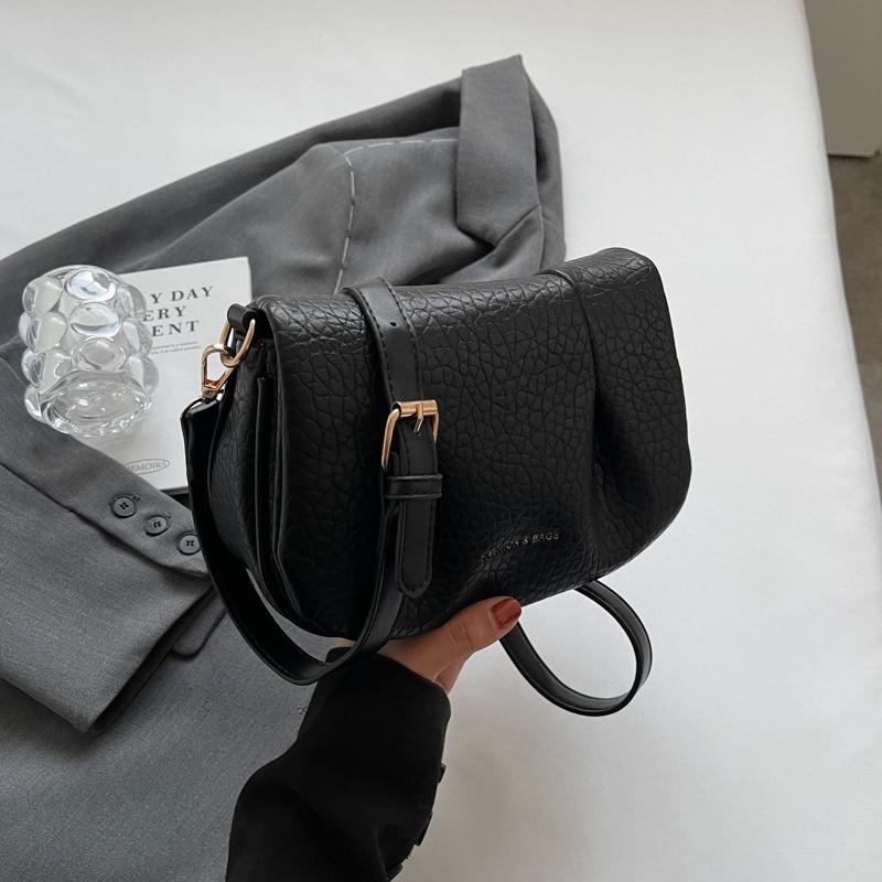 IELGY Женская простая седельная сумка через плечо в стиле ретро, ​​модная универсальная плиссированная сумка-облако