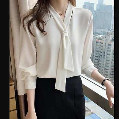 Белая рубашка женская летняя рубашка Niche Top Professional Casual с длинными рукавами Temperament шифоновая рубашка
