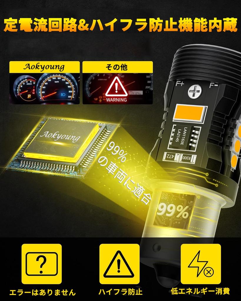 AokyoungS25 Single LED Turn Signal Amber 1156BAU15SPY21W Pin Different Angle 150 Degree Valve Super Canceller Technology Equipped with the Latest