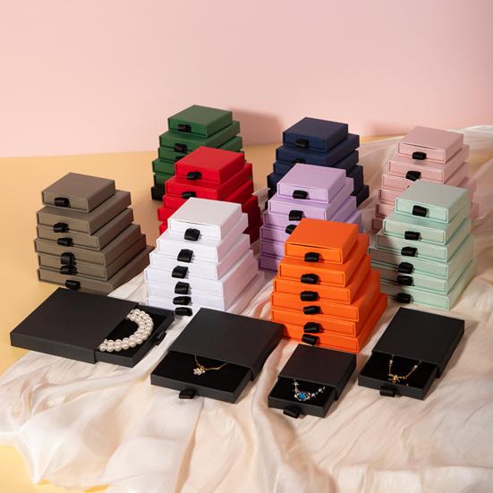 3Pcs Cardboard Jewelry Boxes Drawer Type Lightweight Portable Jewelry Organizer Box for Bracelets Earrings Necklaces