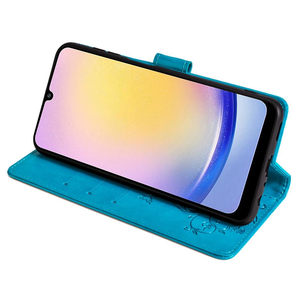 Для Samsung Galaxy A25 5G (Глобальный) (161,0 х 76,5 х 8,3 мм) Чехол Книжка из ПУ кожи с бабочкой и цветком