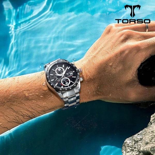 TORSO Premier T701M-SBS Zeus Eco Солнечные дайверские часы Мужские металлические часы