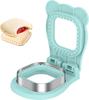 TACGEA Uncrustable Sandwich Cutter Maker – Sandwich Sealer and Cutter for Lunchbox and Breakfast, Square Shape, Light Blue