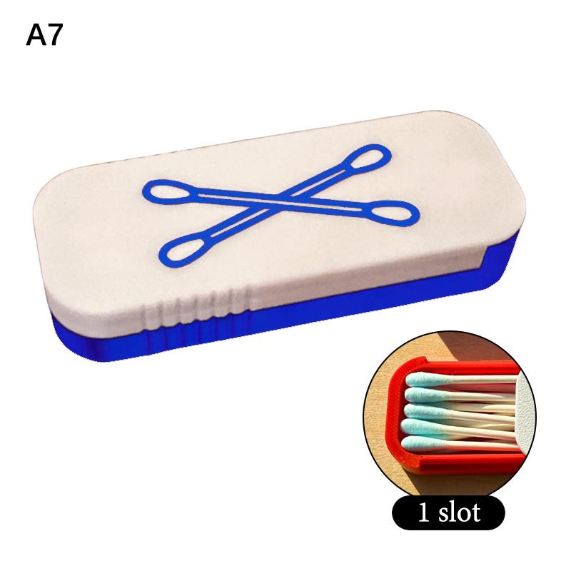 1pc Mini Sliding Cotton Swab Storage Box Portable Swab Case For Travel And Daily Use Multi-Compartment Dust-Proof Keeps Clean