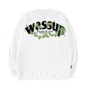 Wassup Tree Vine Crown American Style Heavyweight Crewneck Sweatshirt for Men, Autumn/Winter 2025 New Fleece-Lined Loose Trendy Brand Top