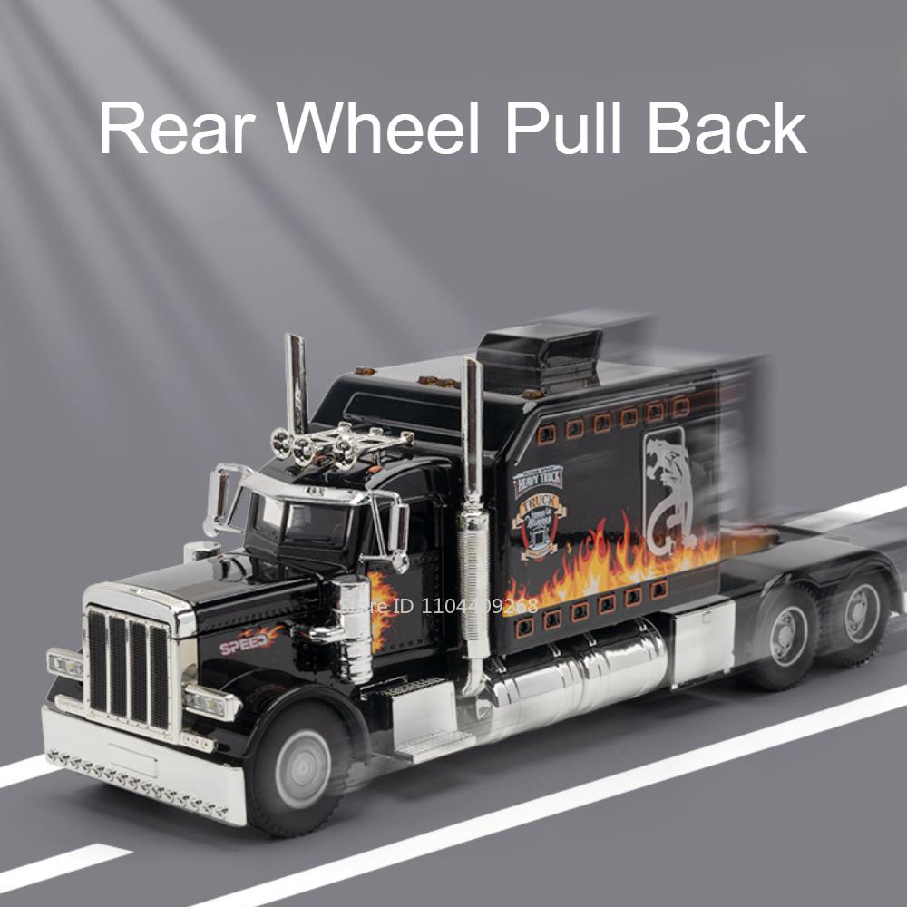 1:24 PETERBILT 389 Грузовик Игрушка Ходячий Трактор Модель Машины Сплав Литье под Давлением Звук Свет Модели Транспортных Средств Декор Салона Подарок