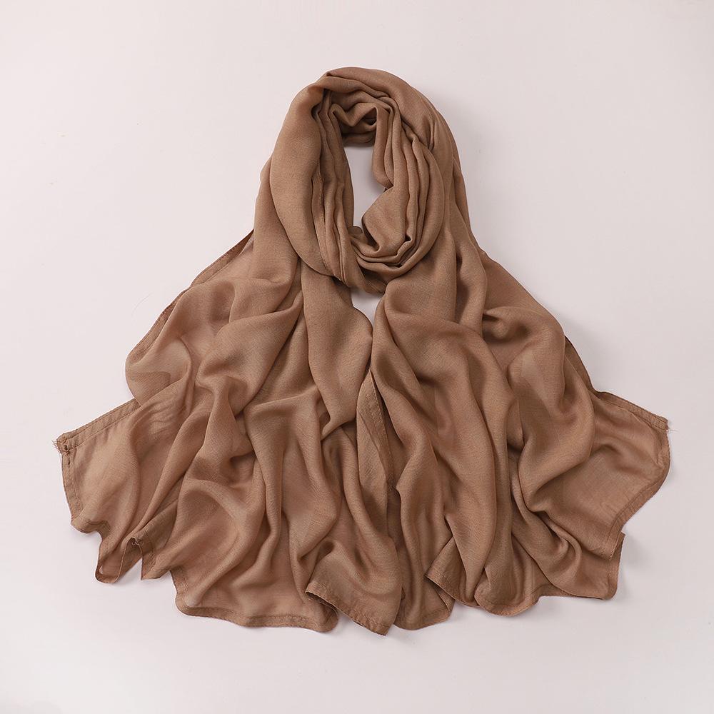 Soft Wide Edge Thin Modal Single Color Cotton Breathable Scarf Shawl Large Size 85 * 180CM