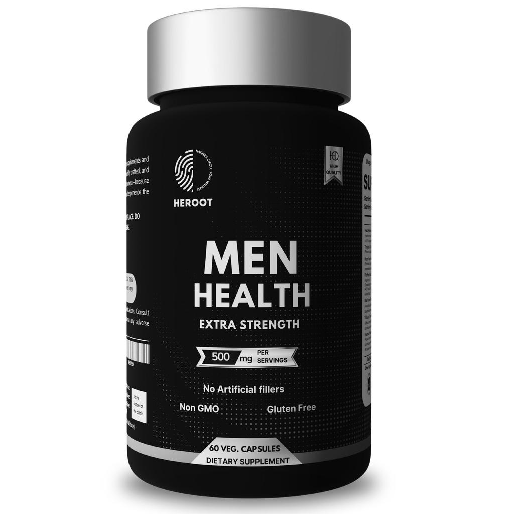 Heroot Men’s Health Capsules | Wellness Blend with Natural Botanicals | 60 Veg Capsules | Energy & Vitality Support