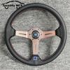 Spceddy For Steering Wheel 14inch 350mm Perforated Leather Concave Car Sports Steering Wheel